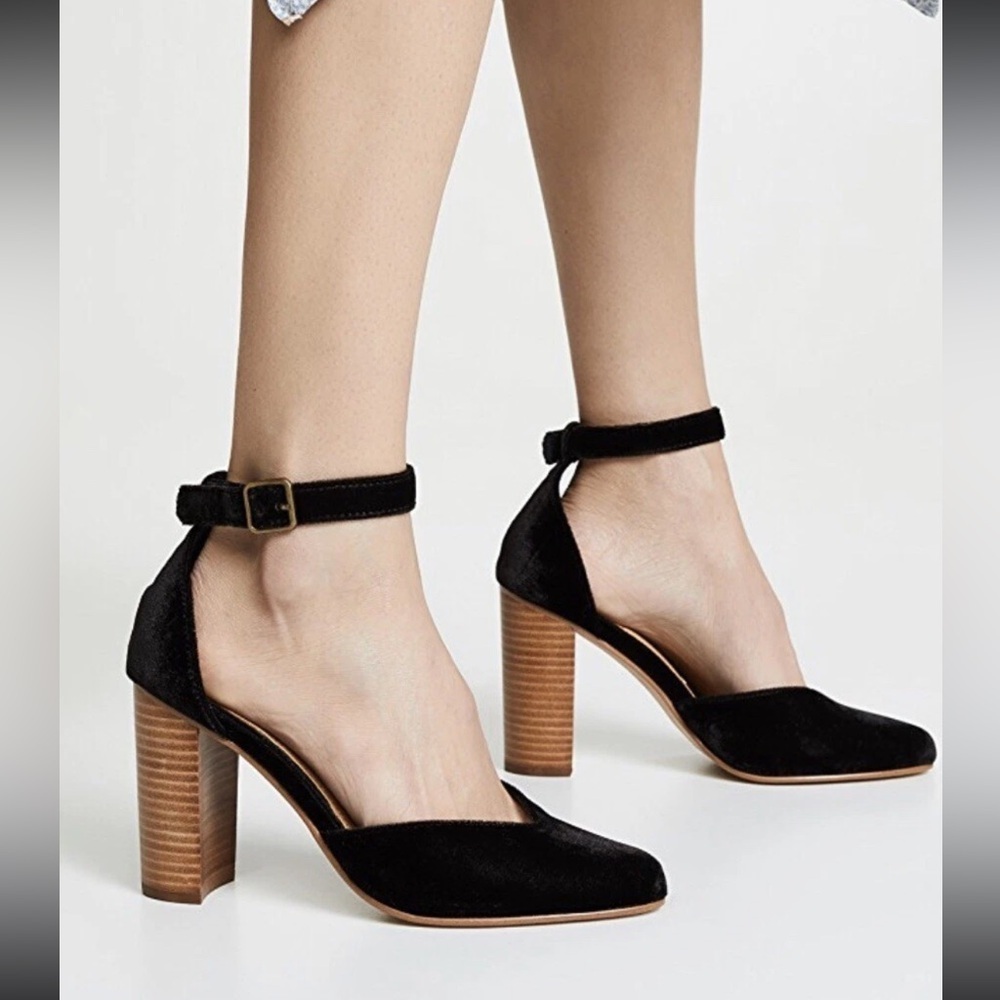 Soludos Black Velvet Collette Heels Size 8